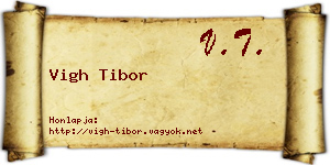 Vigh Tibor névjegykártya